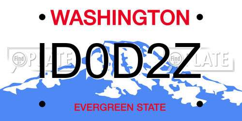 ID0D2Z Washington License Plate