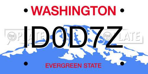 ID0D7Z Washington License Plate