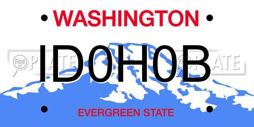 ID0H0B Washington License Plate