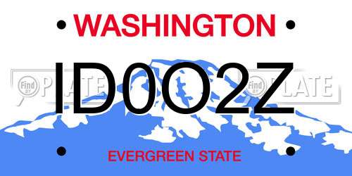 ID0O2Z Washington License Plate