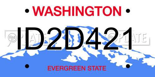 ID2D421 Washington License Plate