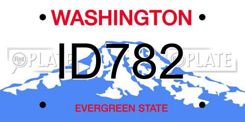 ID782 Washington License Plate