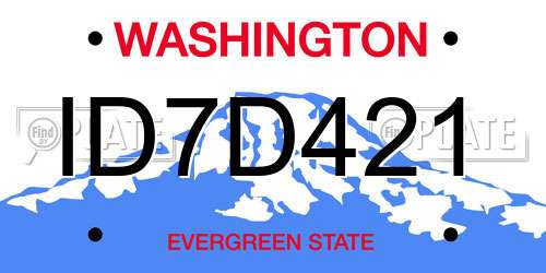 ID7D421 Washington License Plate