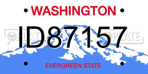 ID87157 Washington License Plate