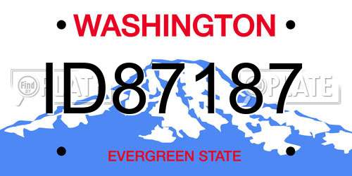 ID87187 Washington License Plate