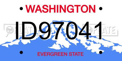 ID97041 Washington License Plate