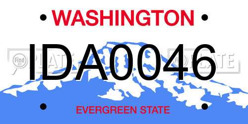 IDA0046 Washington License Plate