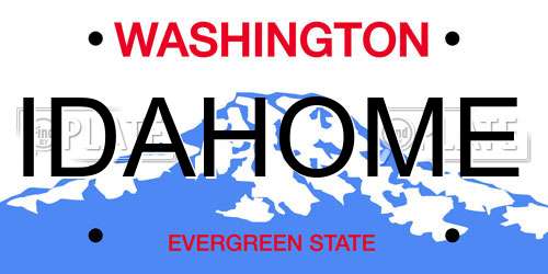 IDAHOME Washington License Plate