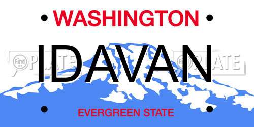 IDAVAN Washington License Plate