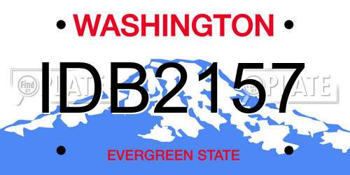 IDB2157 Washington License Plate