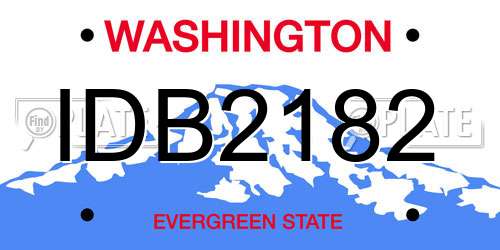 IDB2182 Washington License Plate