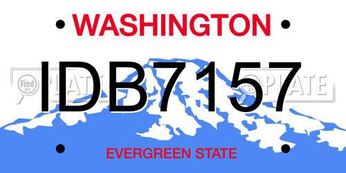 IDB7157 Washington License Plate