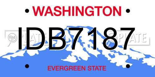 IDB7187 Washington License Plate