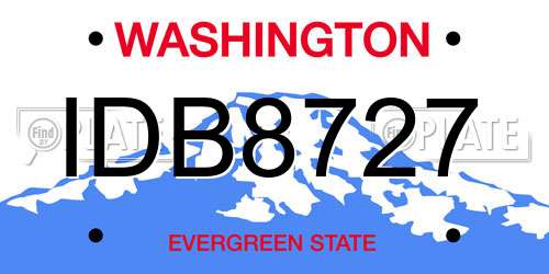 IDB8727 Washington License Plate