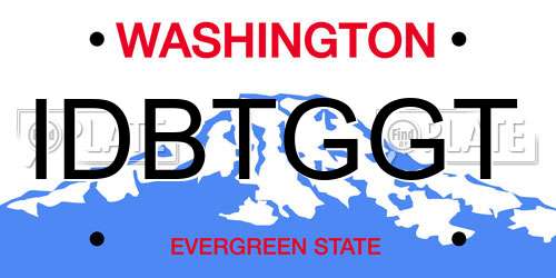 IDBTGGT Washington License Plate