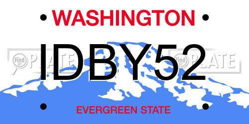 IDBY52 Washington License Plate