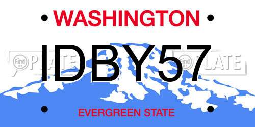 IDBY57 Washington License Plate