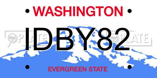 IDBY82 Washington License Plate