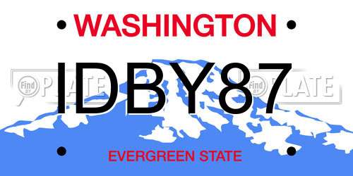IDBY87 Washington License Plate