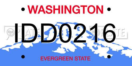 IDD0216 Washington License Plate