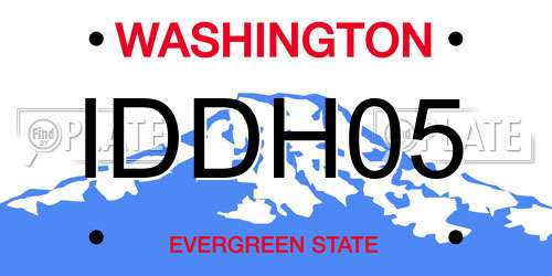 IDDH05 Washington License Plate