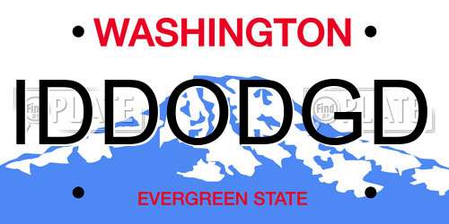 IDDODGD Washington License Plate