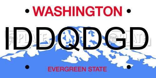 IDDQDGD Washington License Plate