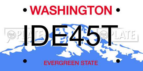 IDE45T Washington License Plate
