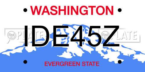 IDE45Z Washington License Plate