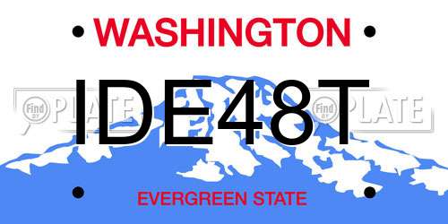 IDE48T Washington License Plate