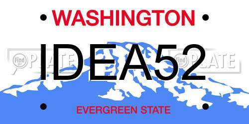 IDEA52 Washington License Plate