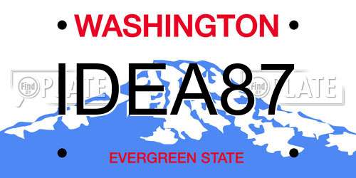 IDEA87 Washington License Plate