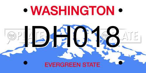 IDH018 Washington License Plate