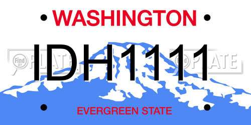 IDH1111 Washington License Plate