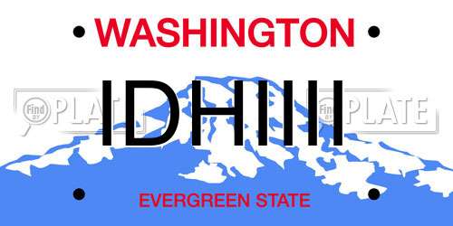 IDHIIII Washington License Plate