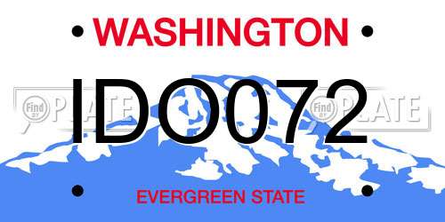IDO072 Washington License Plate