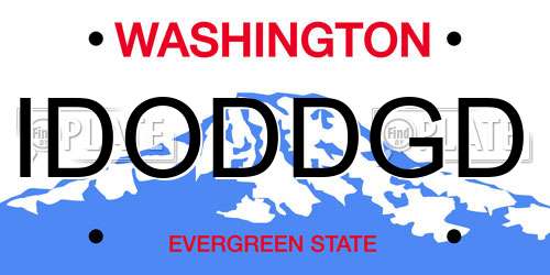 IDODDGD Washington License Plate
