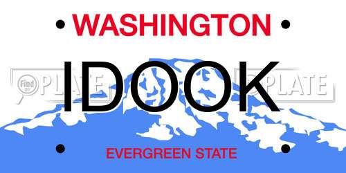 IDOOK Washington License Plate