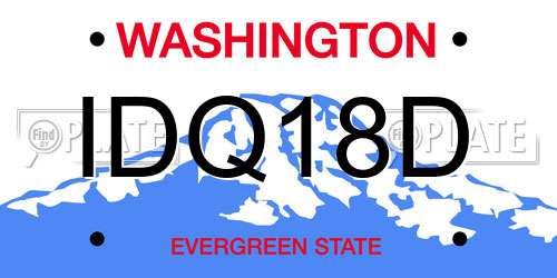 IDQ18D Washington License Plate