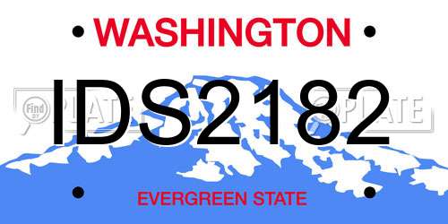 IDS2182 Washington License Plate