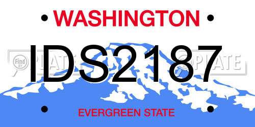 IDS2187 Washington License Plate