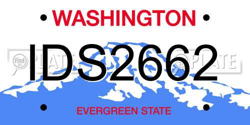 IDS2662 Washington License Plate