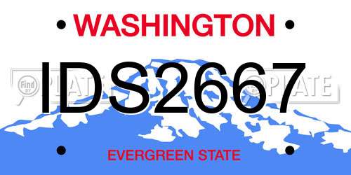IDS2667 Washington License Plate