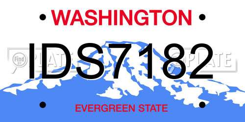 IDS7182 Washington License Plate