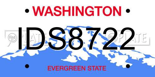 IDS8722 Washington License Plate