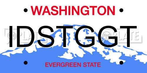 IDSTGGT Washington License Plate