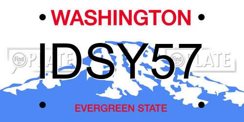 IDSY57 Washington License Plate