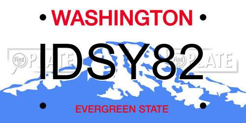 IDSY82 Washington License Plate