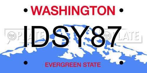 IDSY87 Washington License Plate