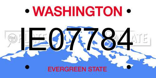 IE07784 Washington License Plate